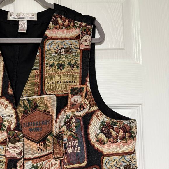 Karen Scott II Women's Wine Tapestry Vest Size 2X - Picture 5 of 12